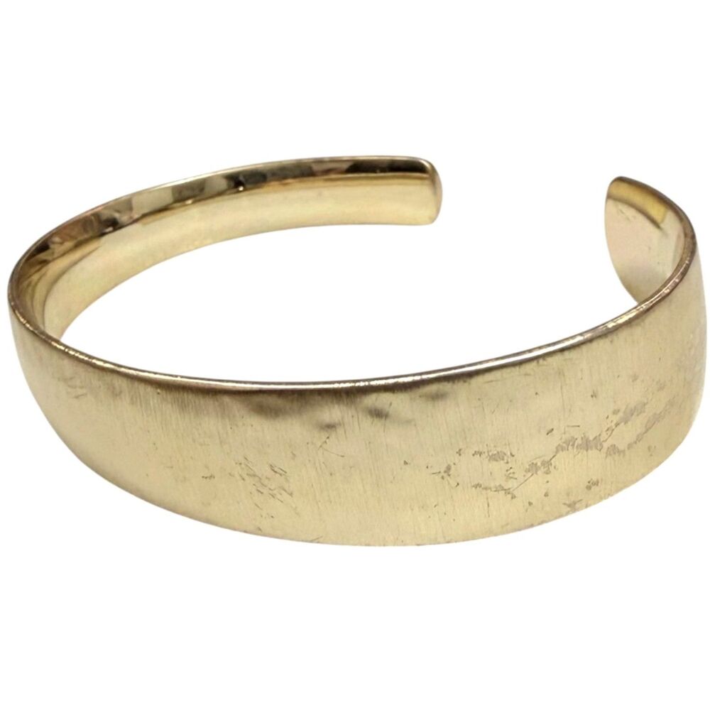 Kendra Scott Tenley Matte Satin Gold Hammered Asymmetrical Open Cuff Bracelet